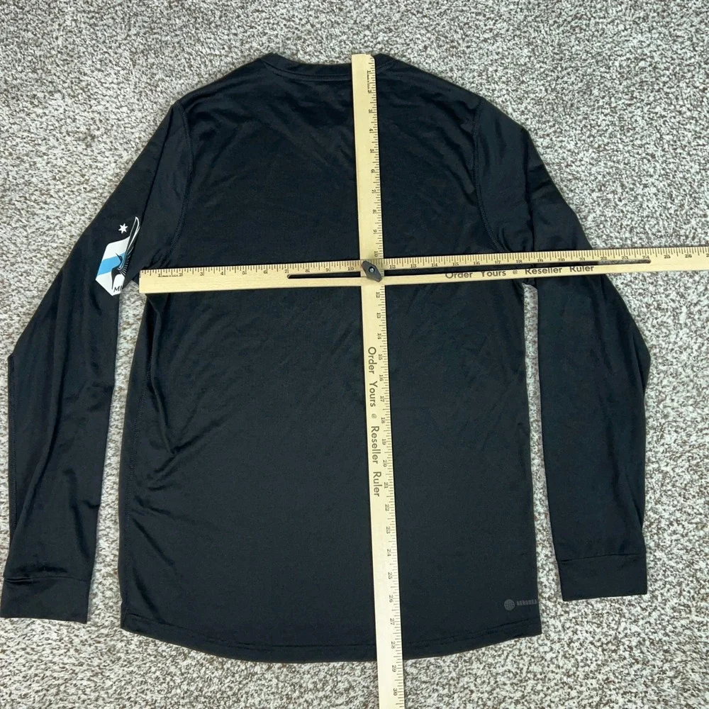Minnesota United FC Shirt Mens Medium Adidas Black Long Sleeve MLS Creator Tee